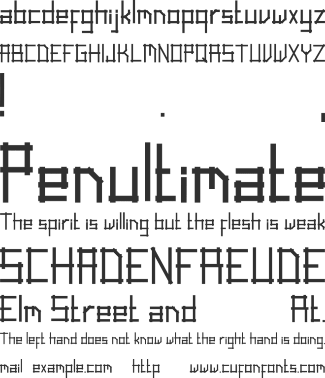 Linear Script font preview