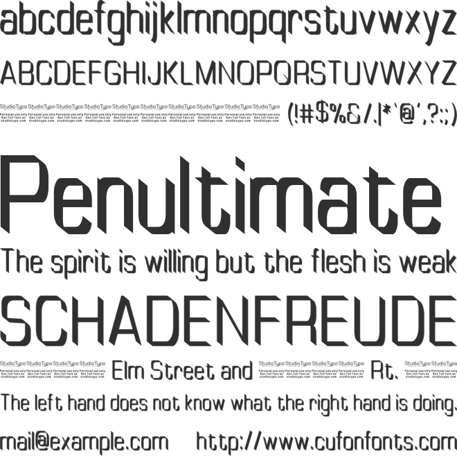 TinyPlate font preview