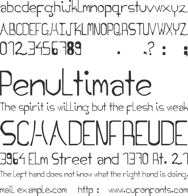 Reading point font preview