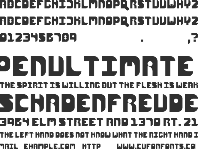 Arcadia font preview