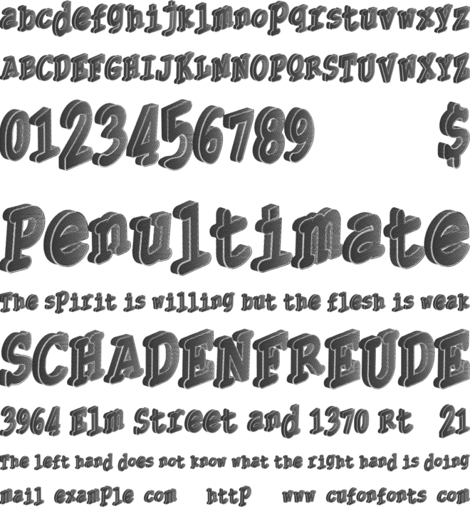 Thirdly font preview