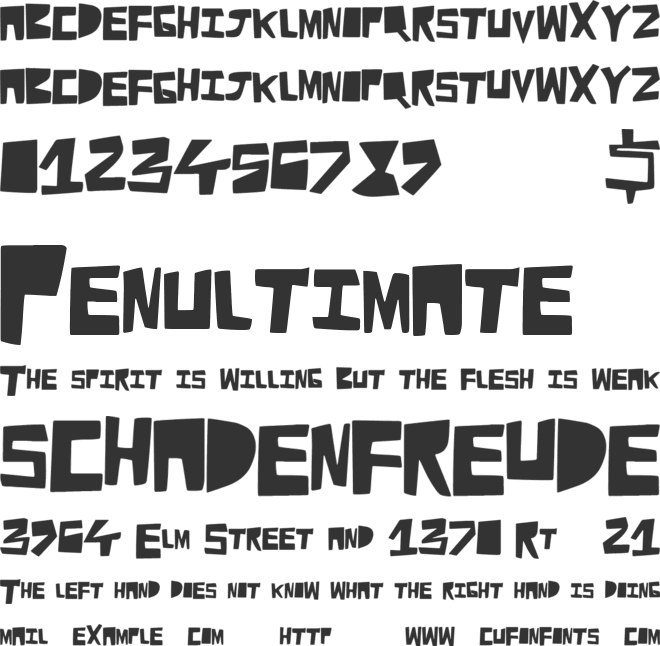 CutAway font preview
