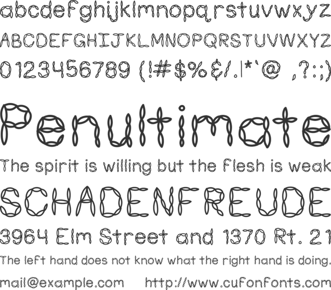 KBPastaForTwo font preview