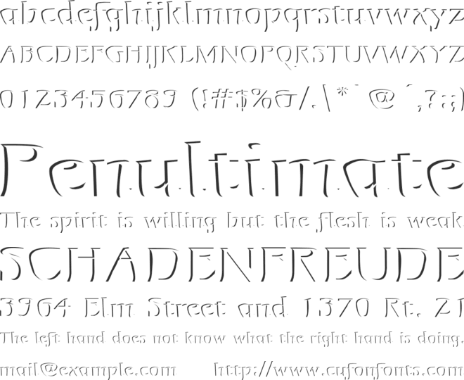 Mojacalo Relief font preview