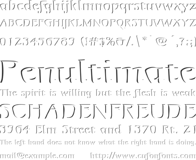 Mojacalo Relief font preview