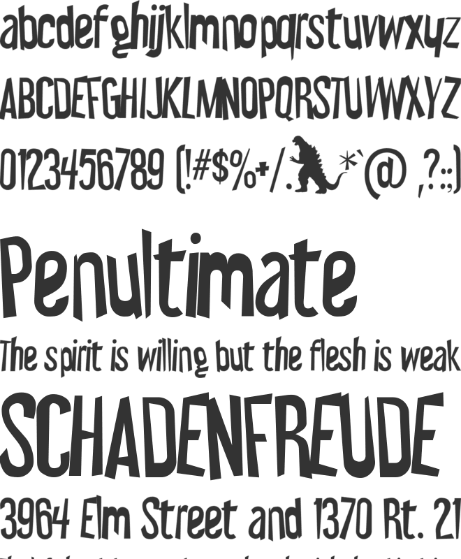 Wicked Scary Movie font preview