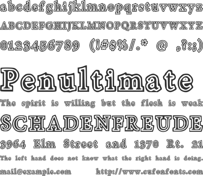 TotalyOutline font preview