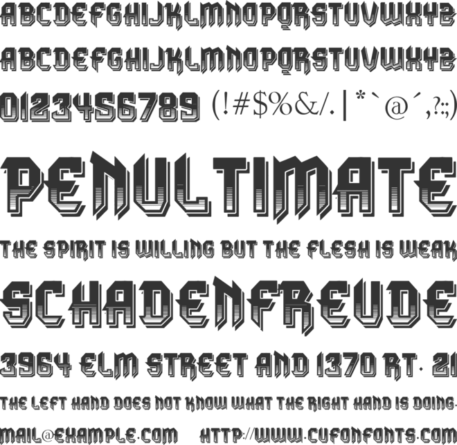 VTKS DURA 3D font preview