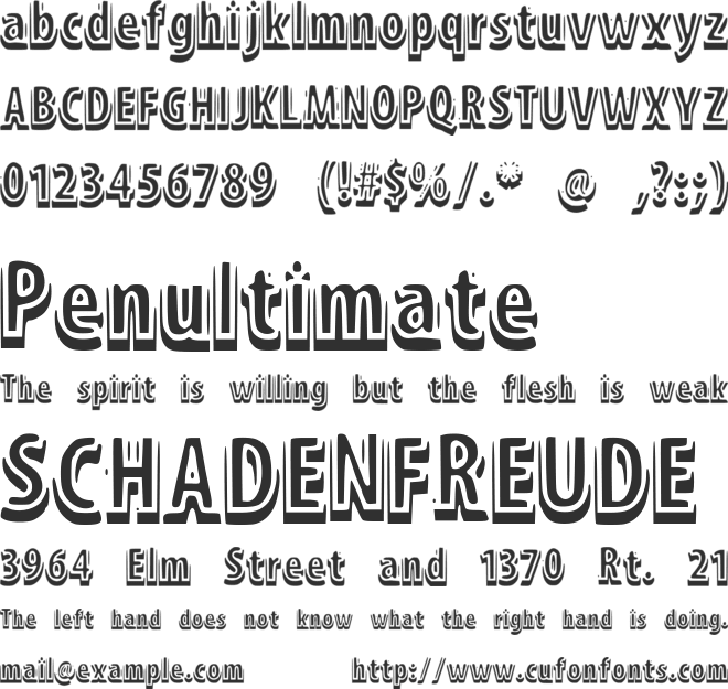 ShadowM font preview