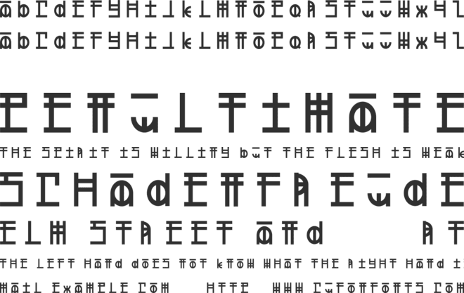 defeated font preview
