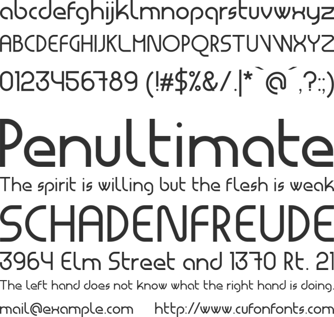 Masiode font preview
