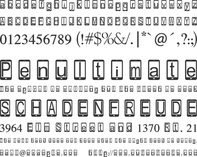 Phone Hub font preview