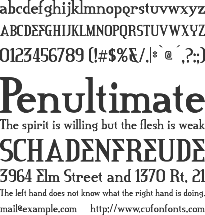 Credit River font preview