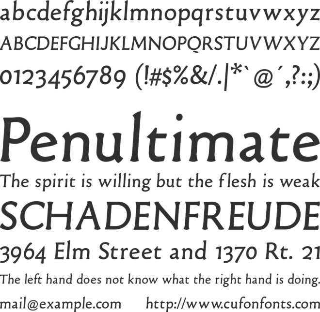 Old Typefaces font preview
