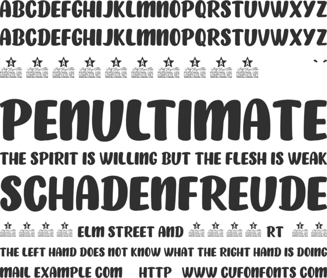 FRESH FRUIT PERSONAL USE font preview