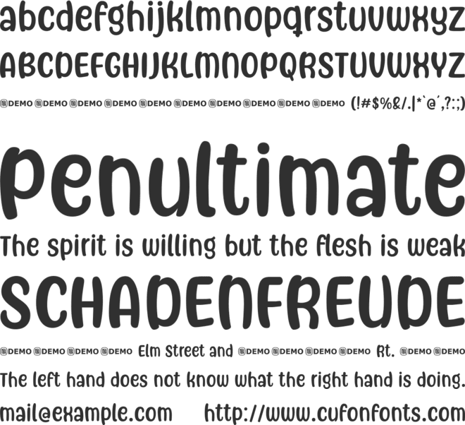 Freely Movable font preview