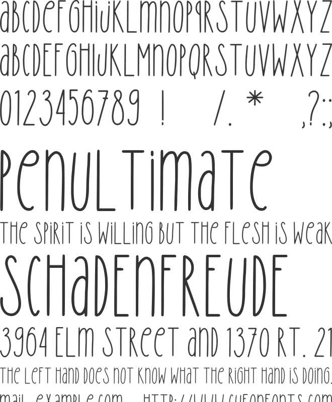 Amila Cuties font preview