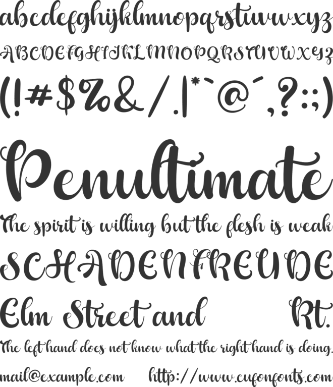 Hallo Kindera font preview