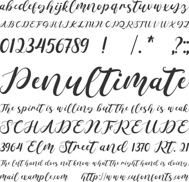 Delichan font preview