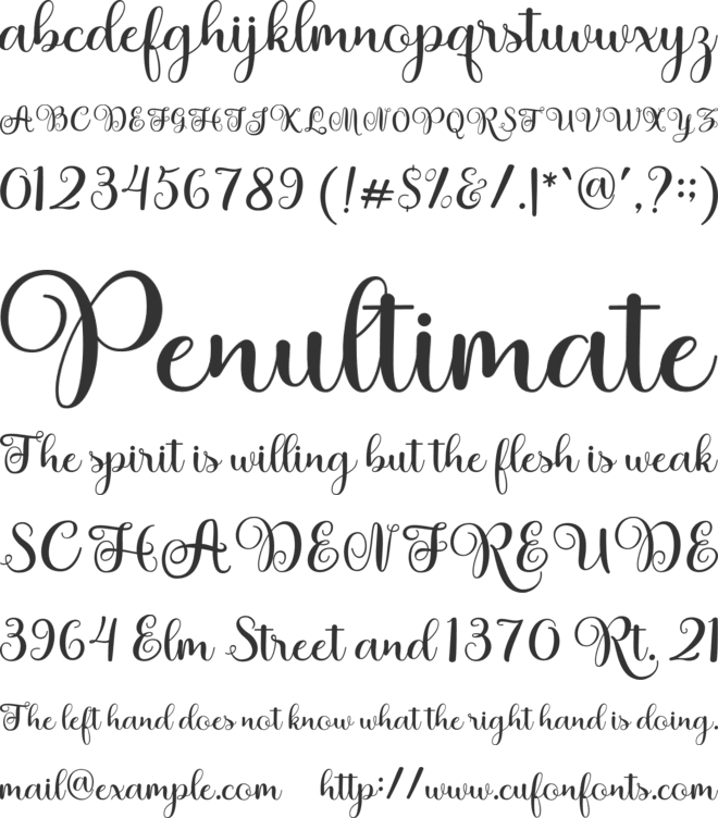 Dellisa bonard font preview