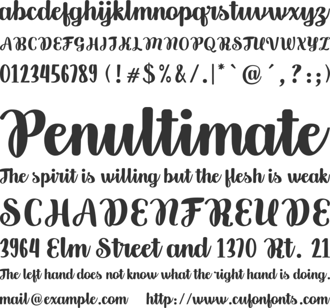 Marya Script font preview