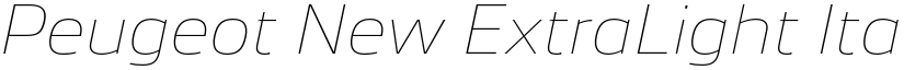 Peugeot New ExtraLight Italic font