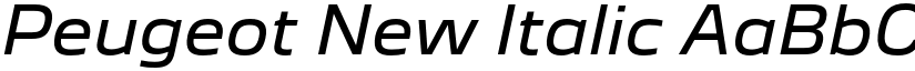 Peugeot New Italic font