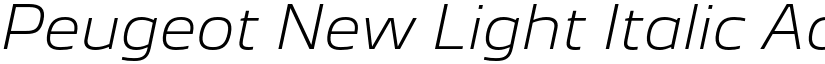 Peugeot New Light Italic font