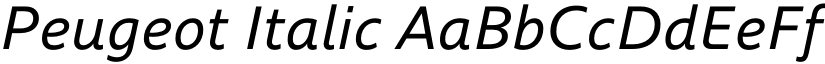 Peugeot Italic font