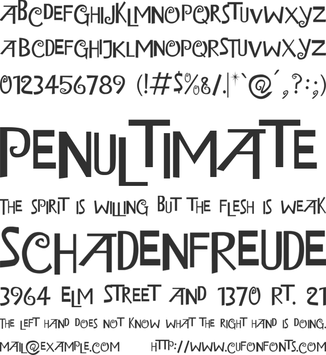 Island of Misfit Toys font preview