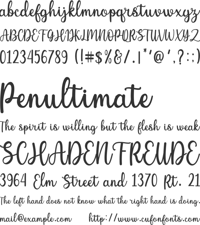 Pinky Smoke font preview