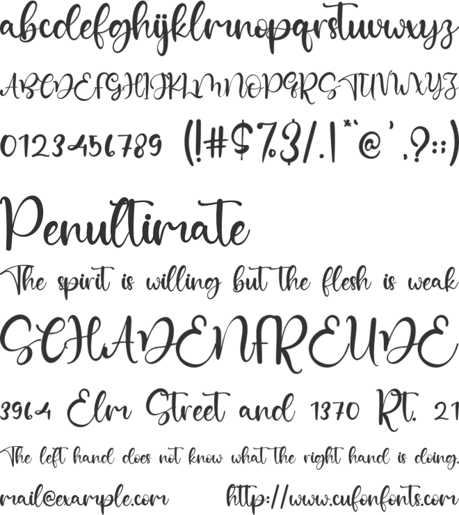 Hadleigh Bella font preview