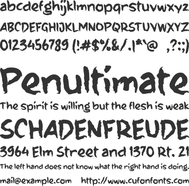 e Erupsi Semeru font preview