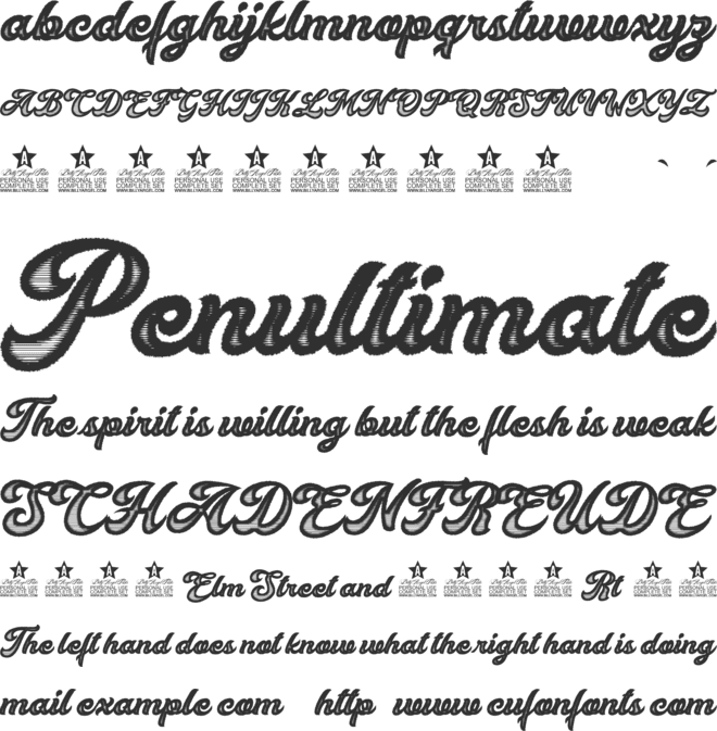 Cherry Bomb Personal Use font preview