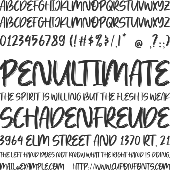 Hard Streed Brush font preview