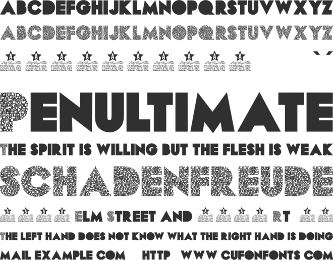 LETTERS PERSONAL USE font preview