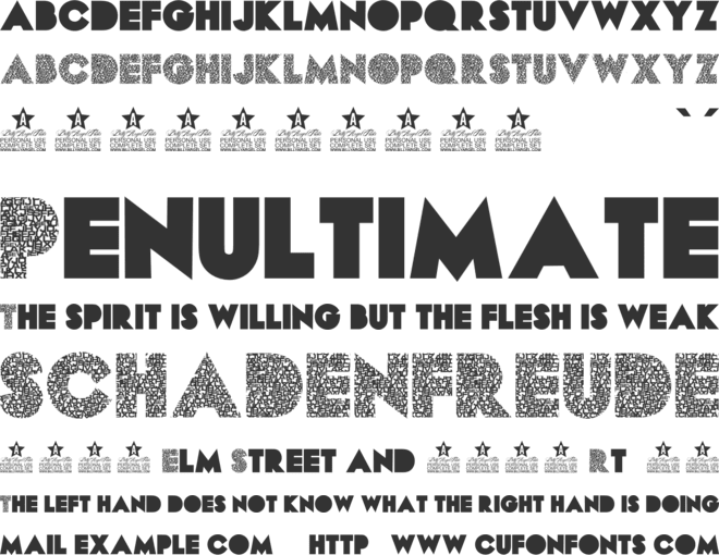 LETTERS PERSONAL USE font preview