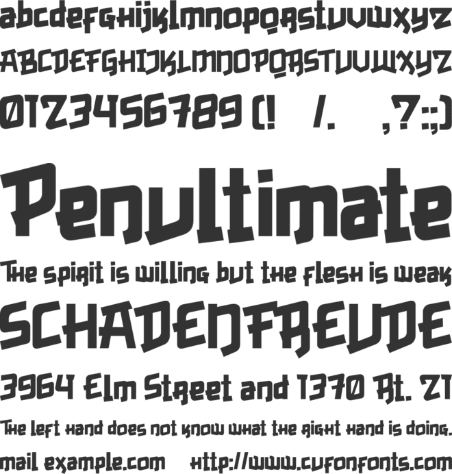 Bingana font preview