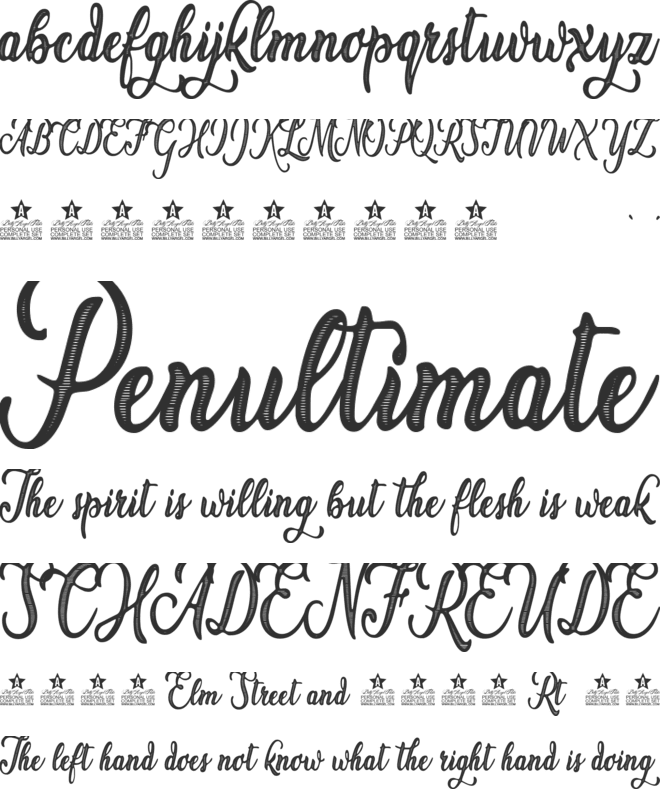 Amster Personal Use font preview