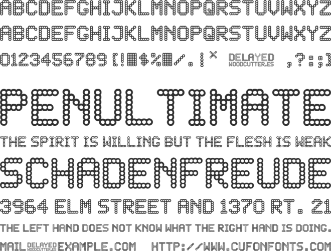 DELAYED font preview