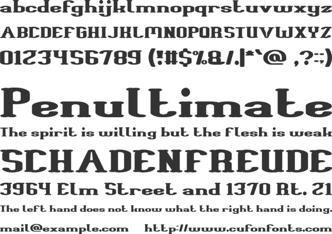 Giant Universe font preview