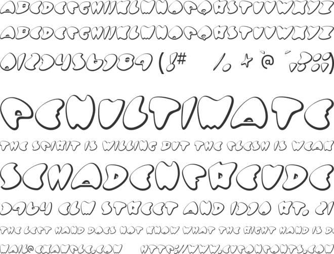 Got no heart font preview