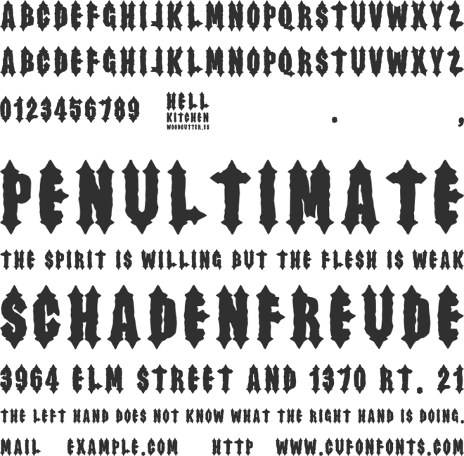 Hell Kitchen font preview