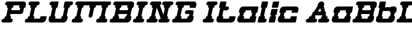 PLUMBING Italic font