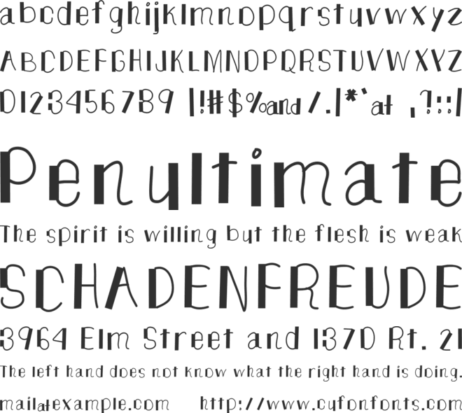 TheUnknownSide font preview
