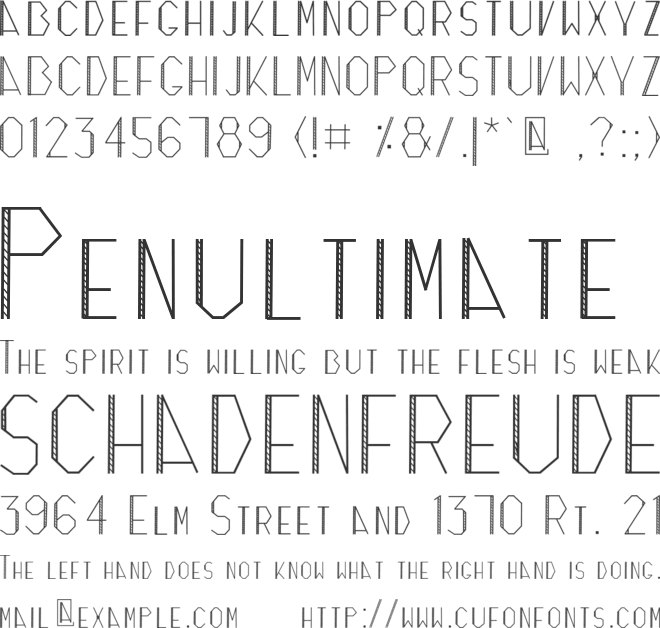 Zicizac font preview