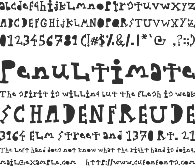 woodcutter TYPEWRITTER font preview
