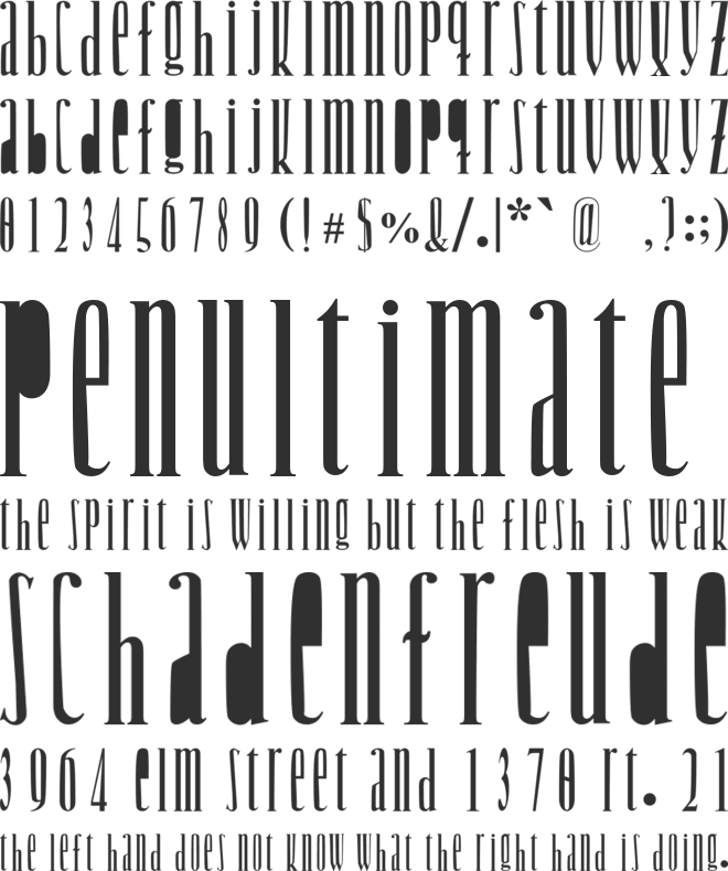 Woodcutter Jet-Set font preview