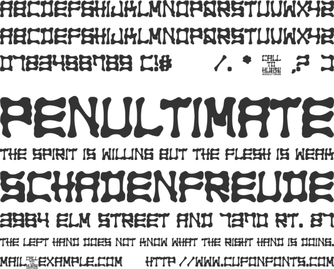 Call to Huesi font preview