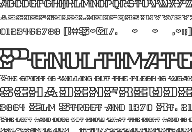 Iron Amore font preview